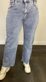 G-smack stretch jeans WIDE LEG met rafels