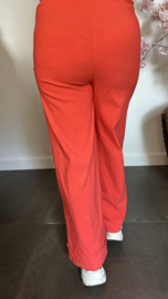 Highwaist WIDE LEG jogger Koraal/oranje