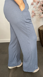 Crinkle palazzo broek Jeans blauw