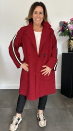 Teddy jas met bies Bordeaux