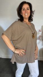 T-Shirt Dewi met GRATIS ketting taupe
