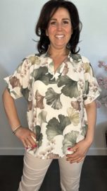 Blouse Milou gebloemd army