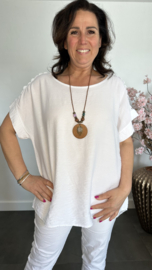 Shirt Nora kant +ketting Wit