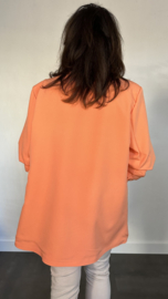 Blazer Marjan met gesmokte mouw koraal