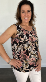 Ballon top old leaves zwart