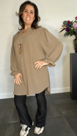 Tuniek Maya lange mouw +SIZE taupe