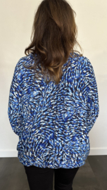 Ballon shirt met elastiek ocean blue (+size)