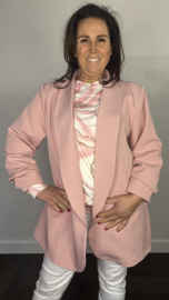 Blazer Marjan met gesmokte mouw oud roze