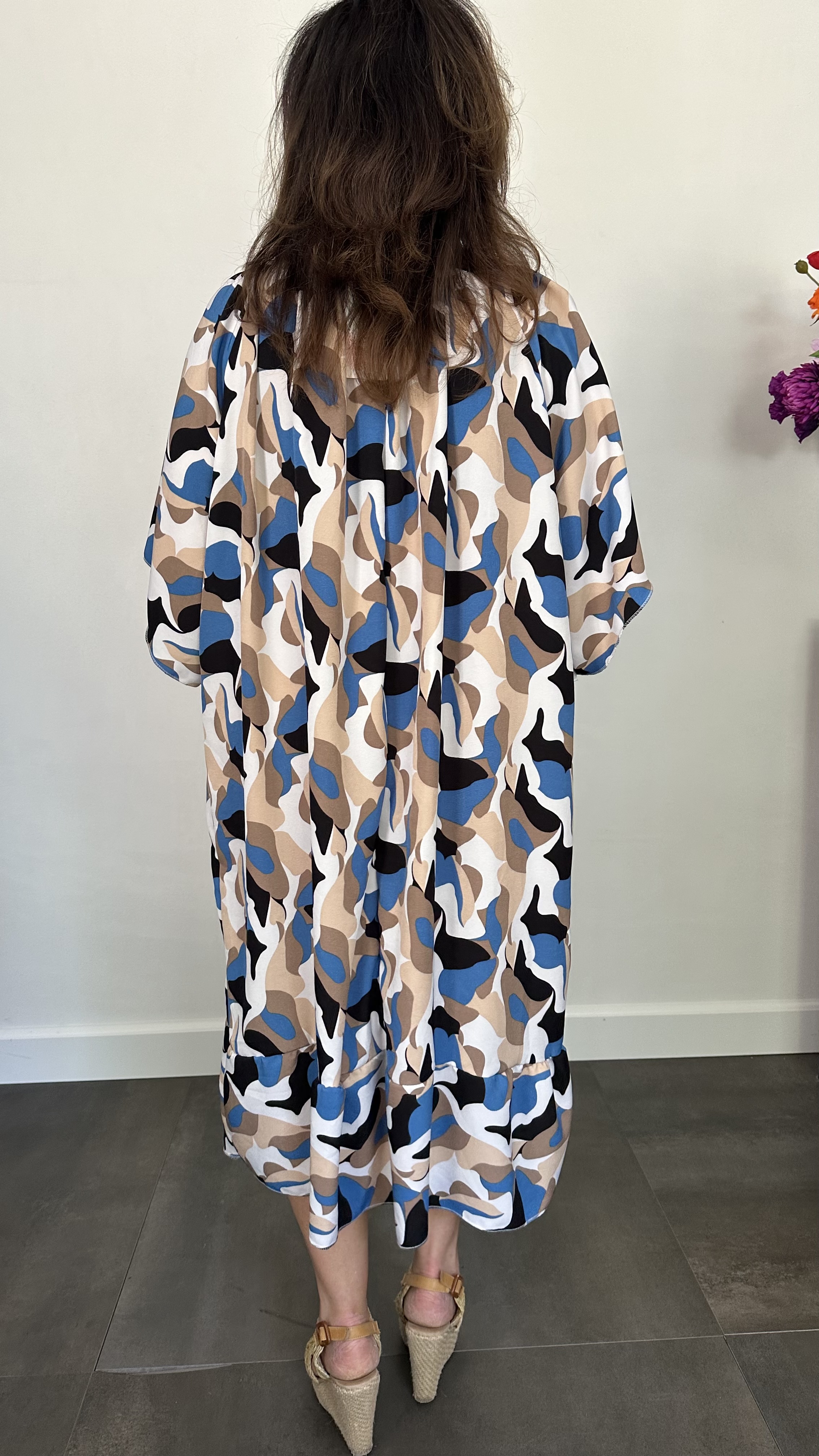 Jurk Rosita cammo +SIZE blauw