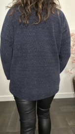 Velvet trui Molly + Ketting Marine