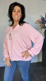 Top Maya lange mouw +SIZE pink