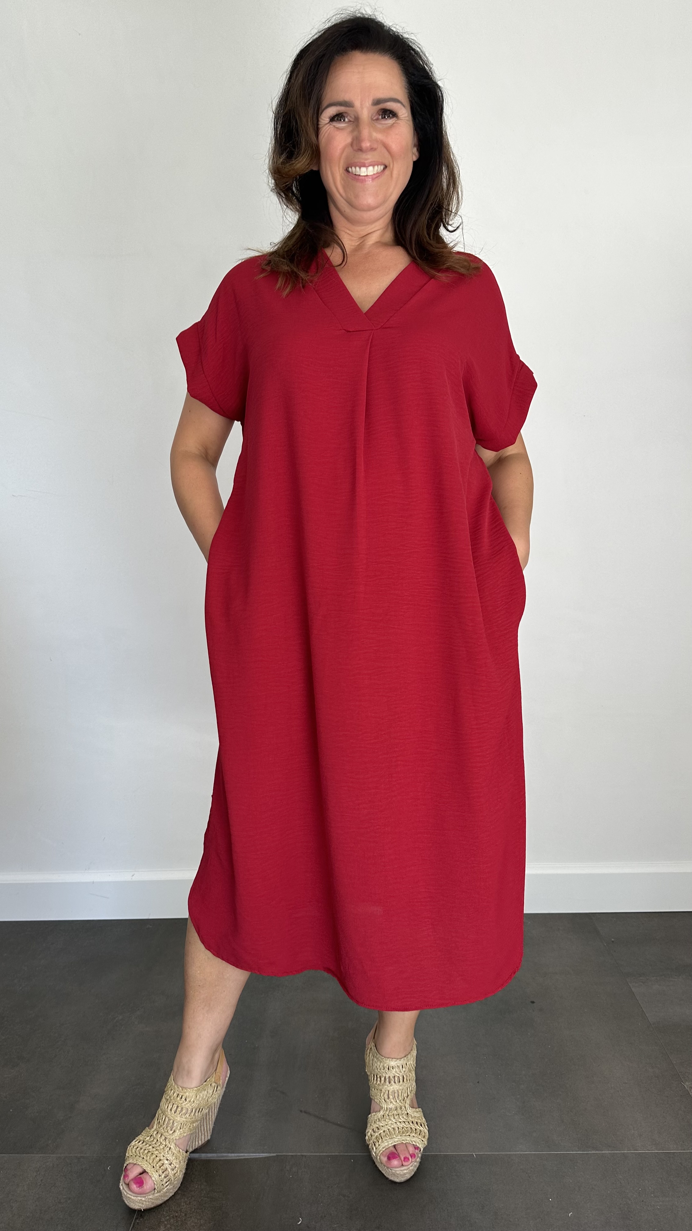 Jurk Maya +Size bordeaux
