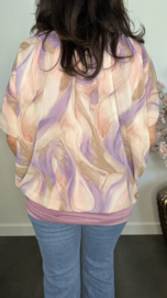 Blouse met boord Marble lila