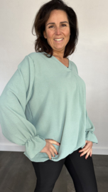 Top Maya crepe +SIZE zeegroen
