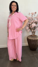 2-Delig pak met v-hals en sjaaltje Pink