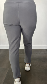 Tregging met fleece gevoerd knoopjes grijs