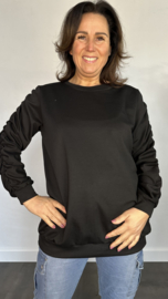 Sweater met gesmokte mouwen zwart