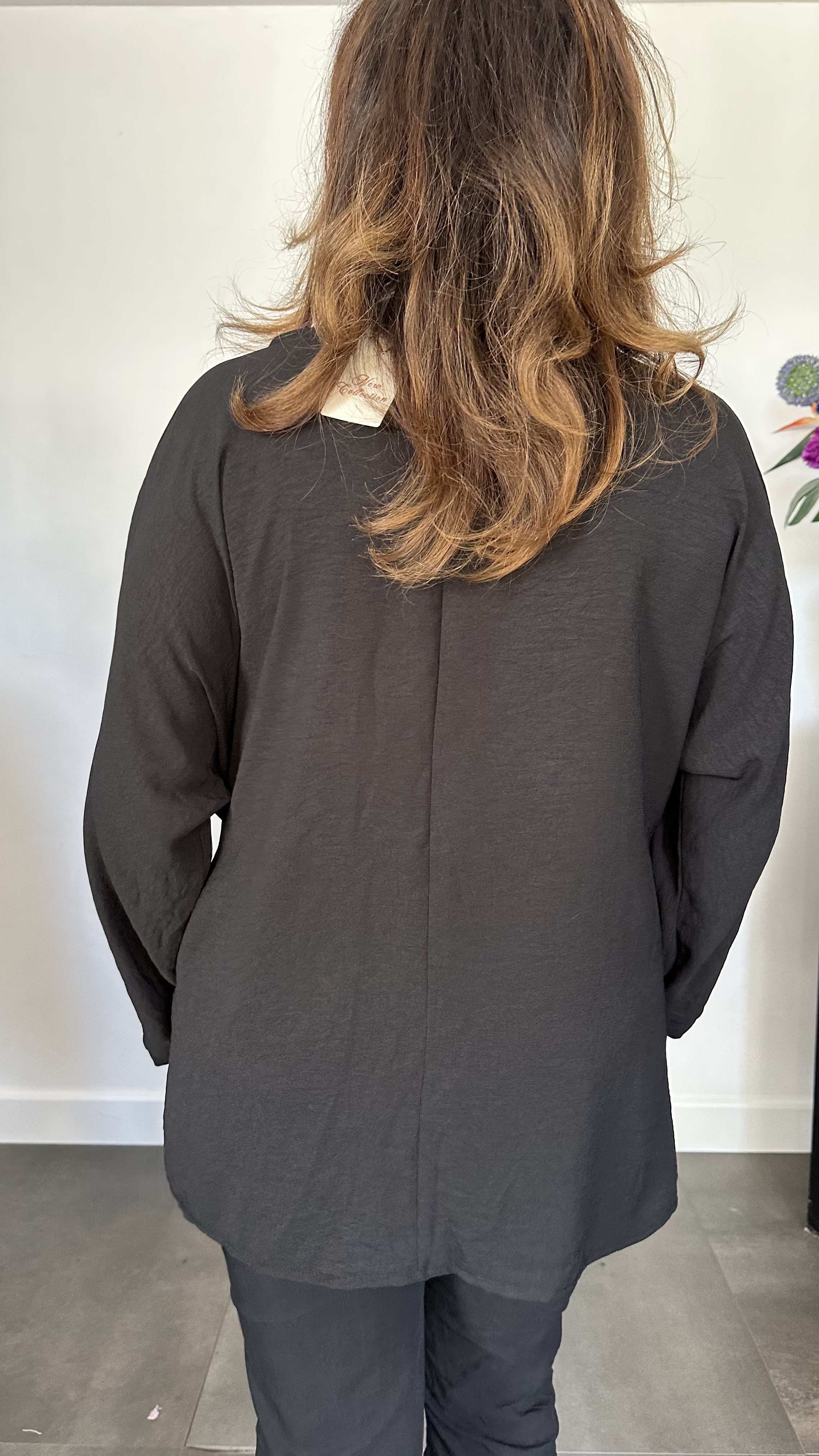 Shirt met strik Reza zwart