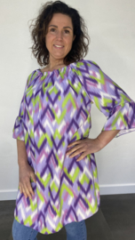Tuniek flared zig zag lila