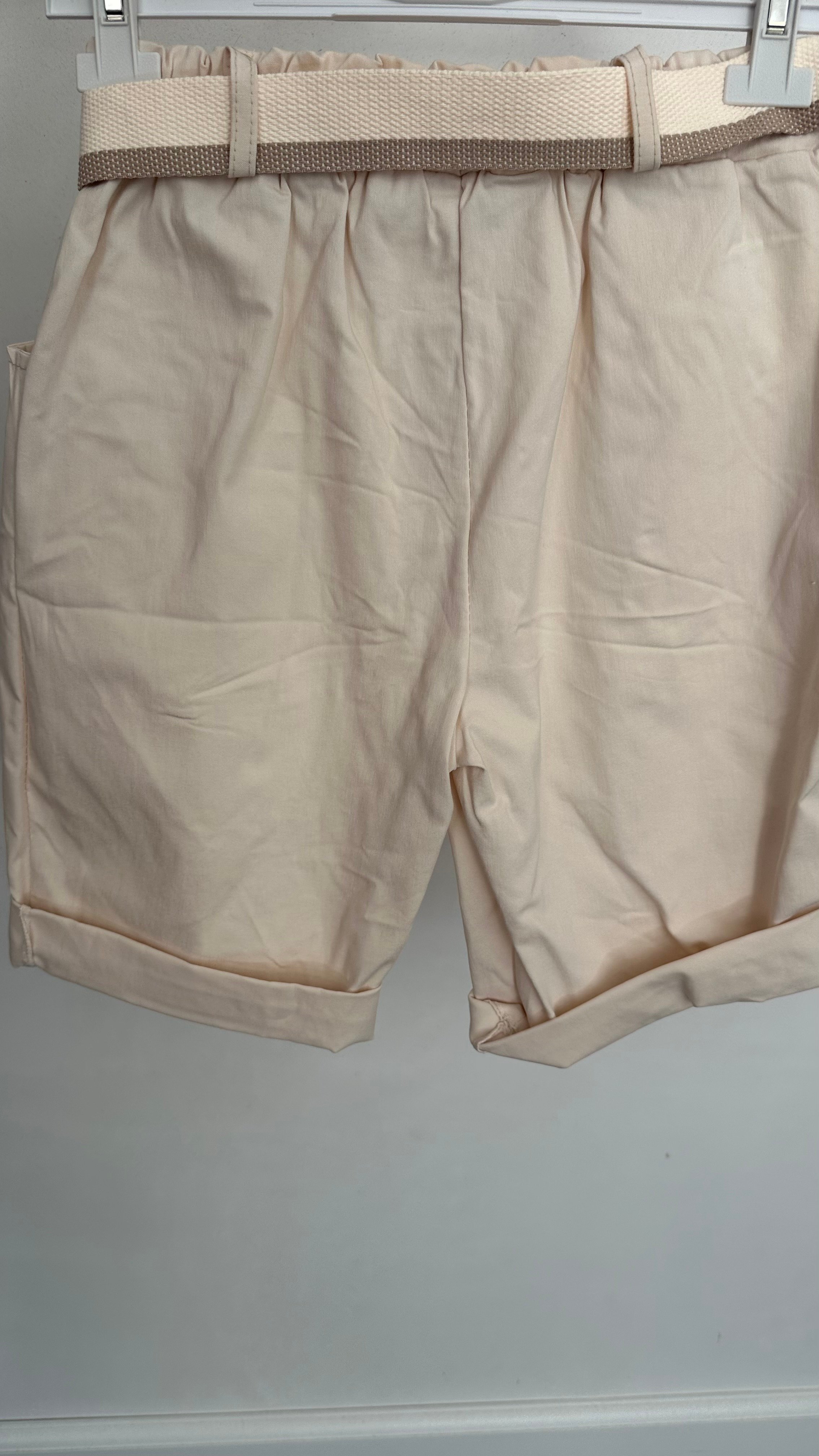 Bermuda stretch broek beige