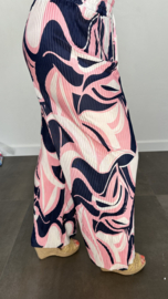 Plissé broek met wijde pijp FANTASIA marine SALE