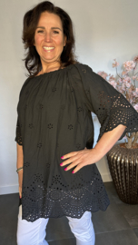 Broderie top Aurora zwart