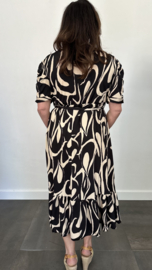 Jurk Liona fantasy zwart/zand
