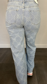 Red Berry Jeans WIDE LEG met ruit