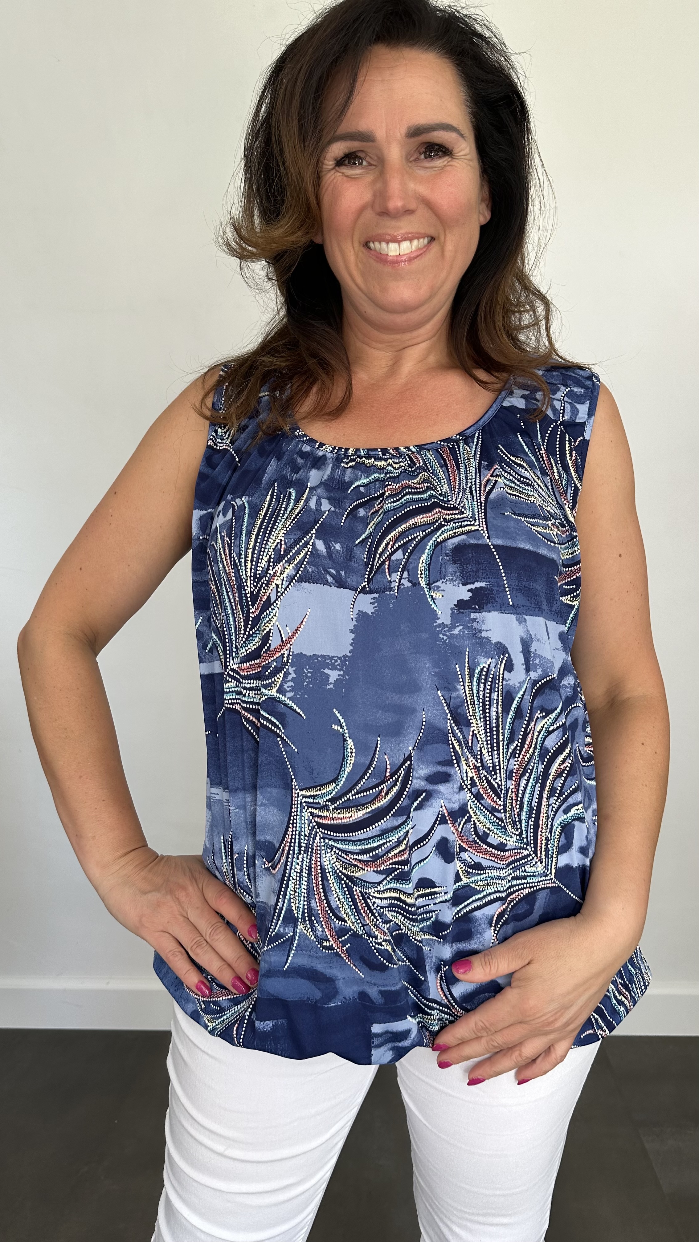 Ballon top new palm blauw