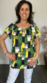 Shirt met koord travel Franjers groen