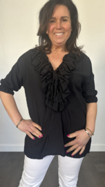 Blouse met ruche Sara zwart