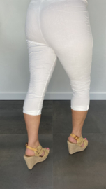 Comfy Capri joggjeans wit +SIZE