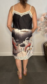 Jurk satijnlook Santorini Zwart