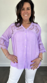 Blouse met kant Summer lila