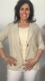Opengewerkte blazer Zand