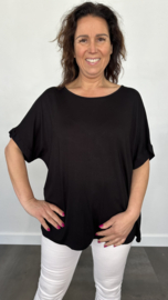 T-shirt Chanelle zwart +size