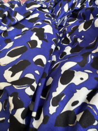 Stretch jurk Gold panter kobalt