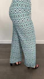 Broek met wijde pijp diamant mint