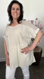 Blouse Irma broderie/ glitter Zand