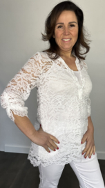 Kanten blouse Kyra 2-delig wit