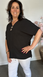 Shirt Kiki met knopen Zwart