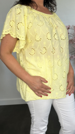 Broderie blouse Olivia Geel