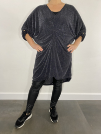 Glitter tuniek/ jurk met twist zilver 