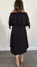 Jurk boho met strikjes zwart SALE