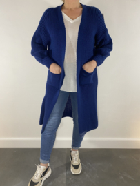Gebreid vest met pofmouw blauw