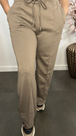 Palazzo broek Mirjam met siernaad Taupe