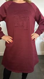 Jurk/ tuniek 2d print NY Bordeaux