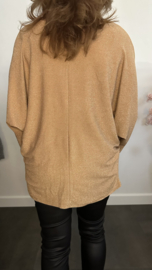 Top Lucy zilver sparkle Camel/gold