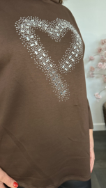 Sweater met glitter hart Choco