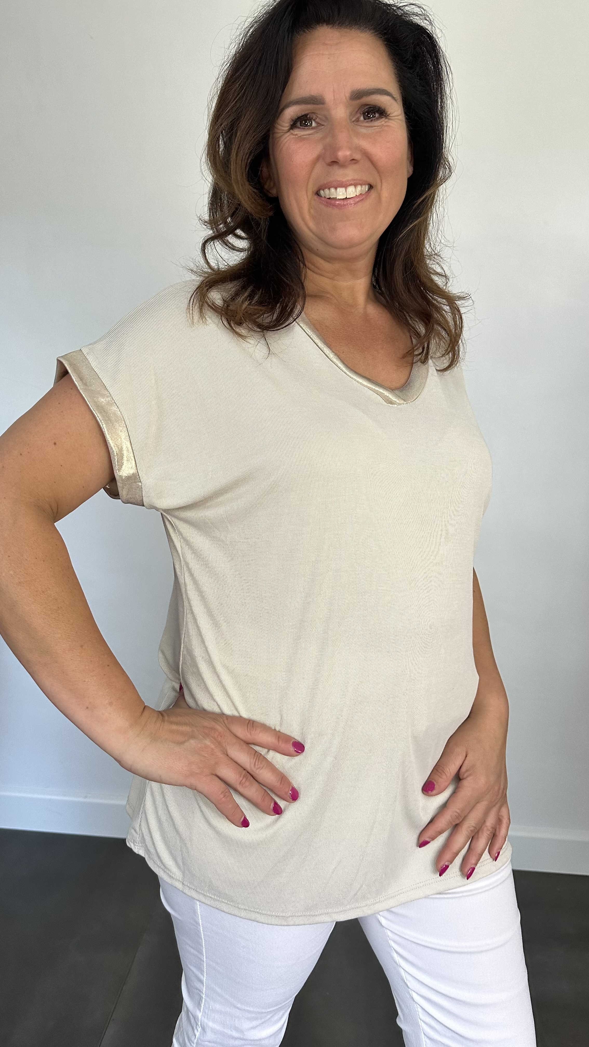 Shirt Milou goud/zand